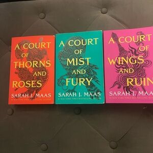 Sarah J. Maas Hardcover Book Trio - Red, Teal, Pink